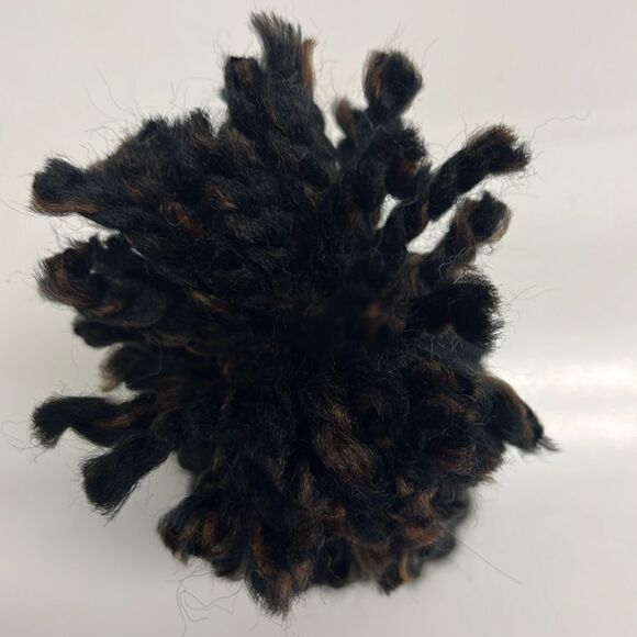 Hand Crafted Wool & Acrylic Knitted Black & Brown Marbled Winter Hat- Infant/XSm - Picture 3 of 8